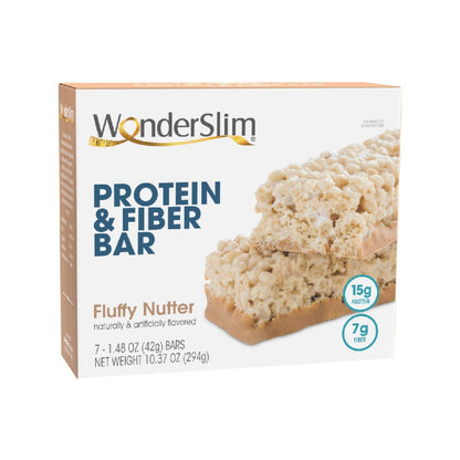 WonderSlim Protein & Fiber Bar, Fluffy Vanilla Crisp - 15g Protein, 7g Fiber, Gluten Free