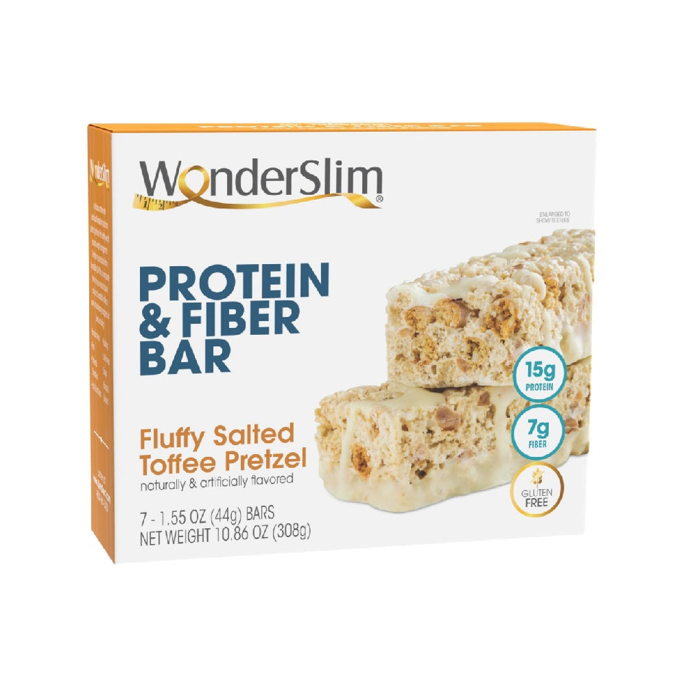 WonderSlim Protein & Fiber Bar, Fluffy Vanilla Crisp - 15g Protein, 7g Fiber, Gluten Free