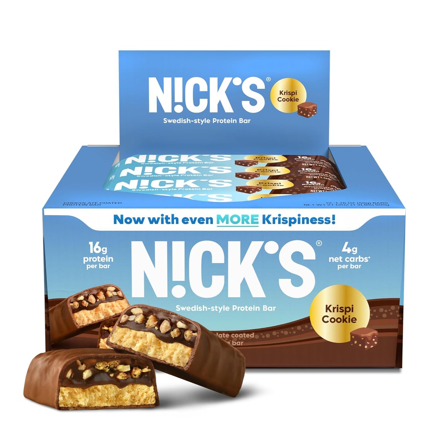 Nick's Protein Bars Variety Pack | 15g protein | 190 calories | Low Carb Keto Friendly Snacks No Added Sugar