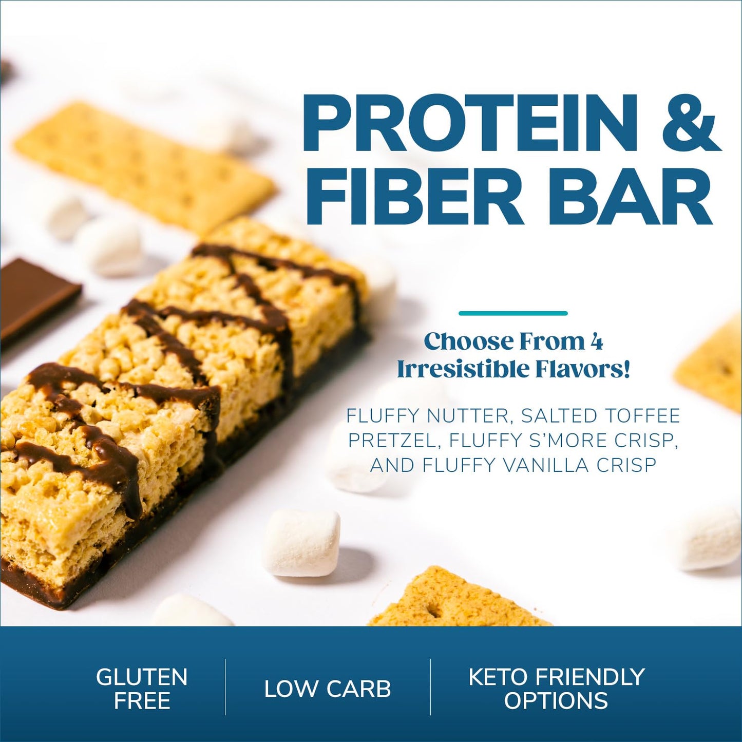 WonderSlim Protein & Fiber Bar, Fluffy Vanilla Crisp - 15g Protein, 7g Fiber, Gluten Free