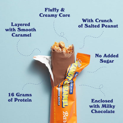 Barebells Soft Protein Bars, Salted Peanut Caramel, 16g High Protein Treats - Chocolate Nutrition Bar with 1g Total Sugars