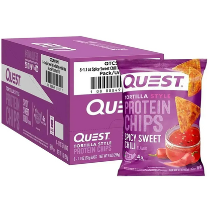 Quest Nutrition Nacho Cheese Flavor Protein Chips, 18g high - protein, 4g low net carbs, gluten - free, 1.1 oz individual small packages (12 - pack)